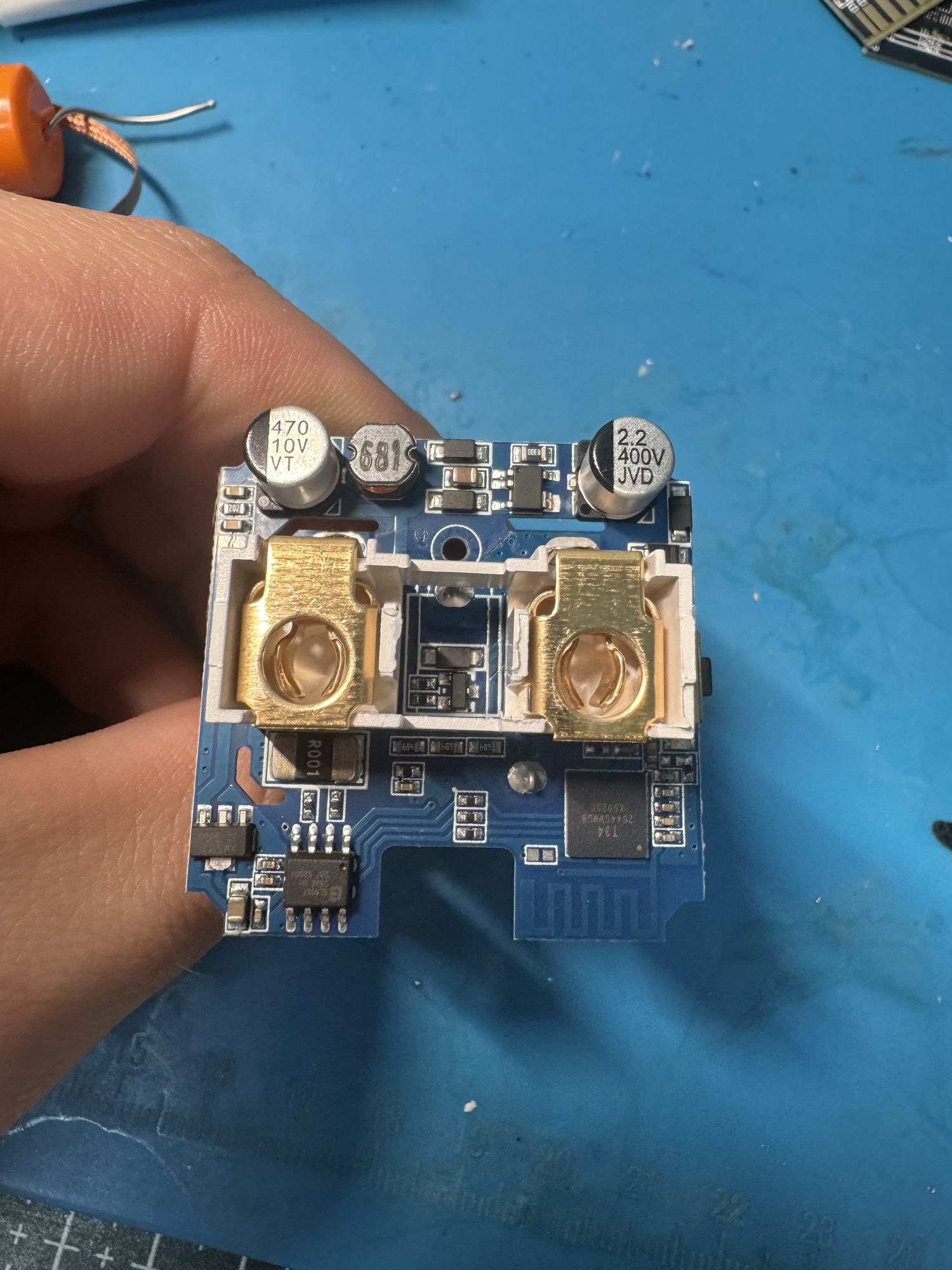 The smart plug's mainboard — relays, power supply and the Wi-Fi module.